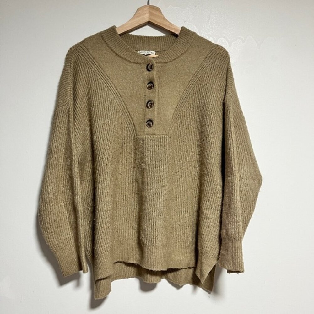 Moon River Olive Green Chunky Knit Sweater – Size M